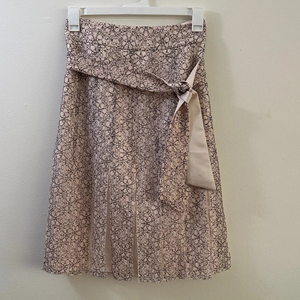 KELLY BLUE A-Line Skirt with Tie Waist SIZE 2 WOMEN'S SMALL Lined Belted Lace - Picture 11 of 15